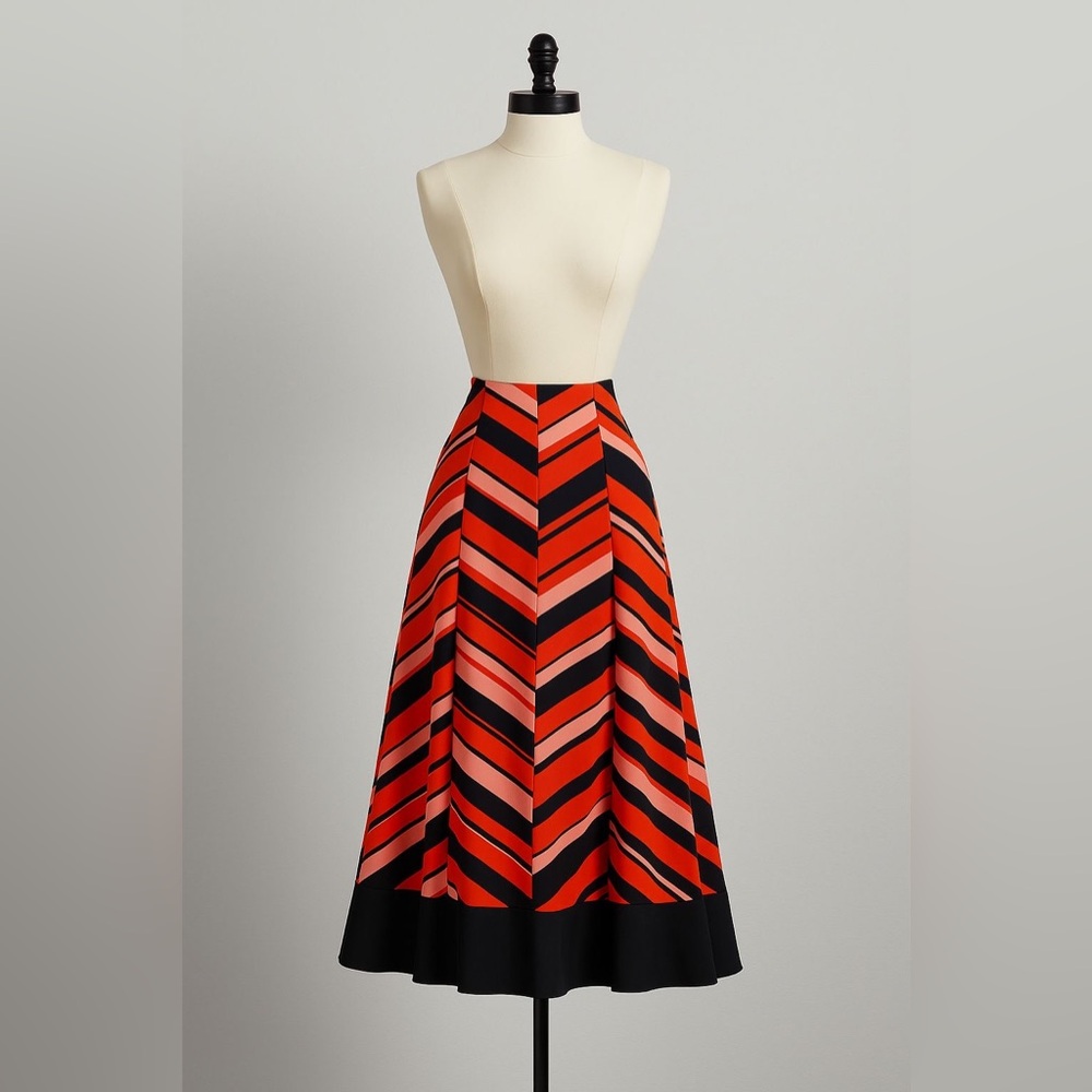Pinkyotto Multicolor Striped polyester Fabric midi skirt
